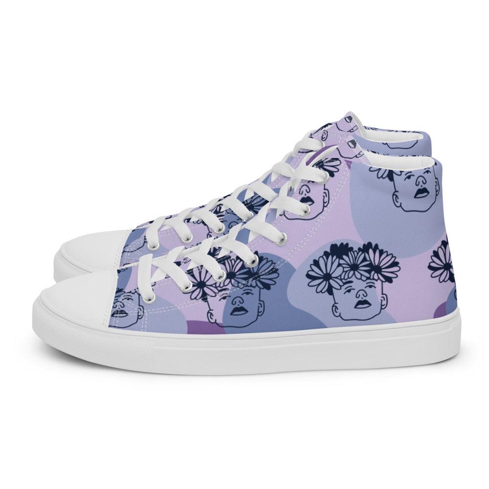 Shades of the Tropics Men’s High Top Canvas Shoes - MessyBunFun - Your Destination for Stylish Unisex Clothing, Tops and bottoms - MessyBunFun.com