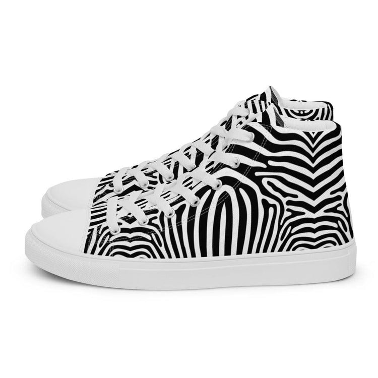Zebra Black and White Stripes Men’s High Top Canvas Shoes