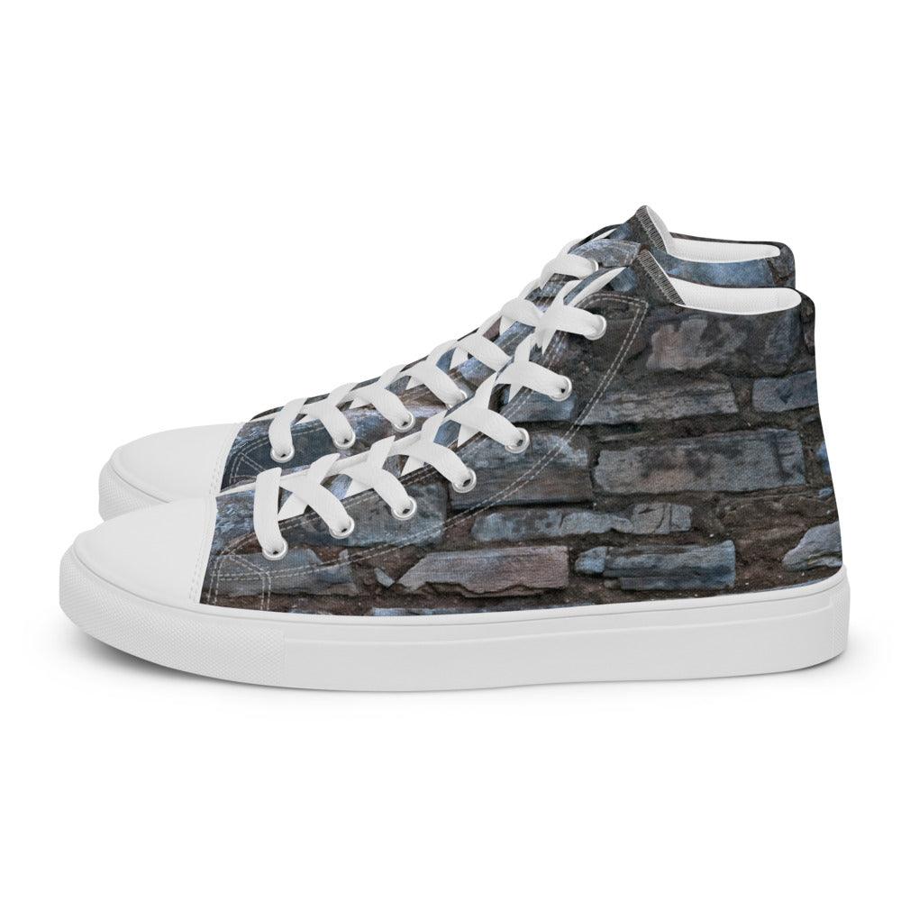 Stone Cold Men’s High Top Canvas Shoes - MessyBunFun - Your Destination for Stylish Unisex Clothing, Tops and bottoms - MessyBunFun.com