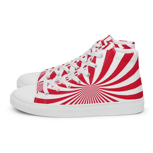 Peppermint Twist Men’s High Top Canvas Shoes