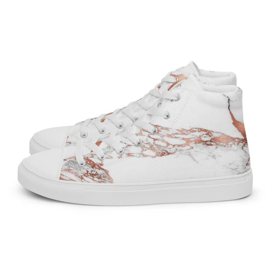 Bubble Gum White Splatter Men’s High Top Canvas Shoes - MessyBunFun - Your Destination for Stylish Unisex Clothing, Tops and bottoms - MessyBunFun.com