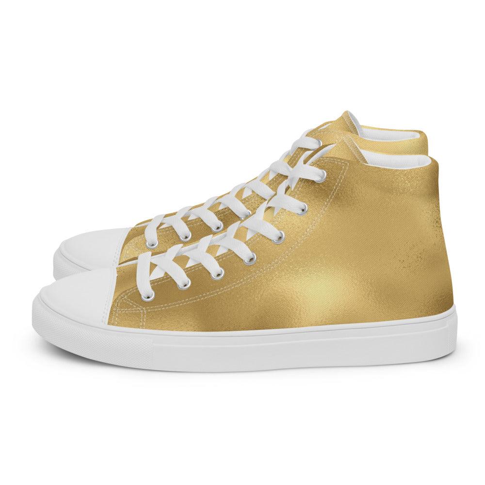 Golden Glow Men’s High Top Canvas Shoes - MessyBunFun - Your Destination for Stylish Unisex Clothing, Tops and bottoms - MessyBunFun.com