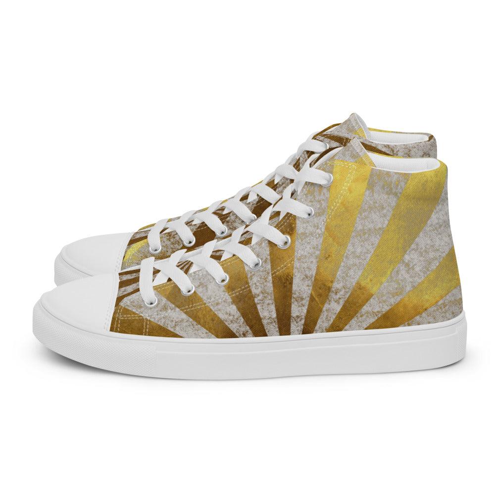 Sunrise Men’s High Top Canvas Shoes - MessyBunFun - Your Destination for Stylish Unisex Clothing, Tops and bottoms - MessyBunFun.com