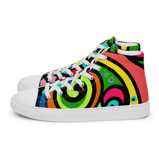 Hippy Days Men’s High Top Canvas Shoes - MessyBunFun - Your Destination for Stylish Unisex Clothing, Tops and bottoms - MessyBunFun.com