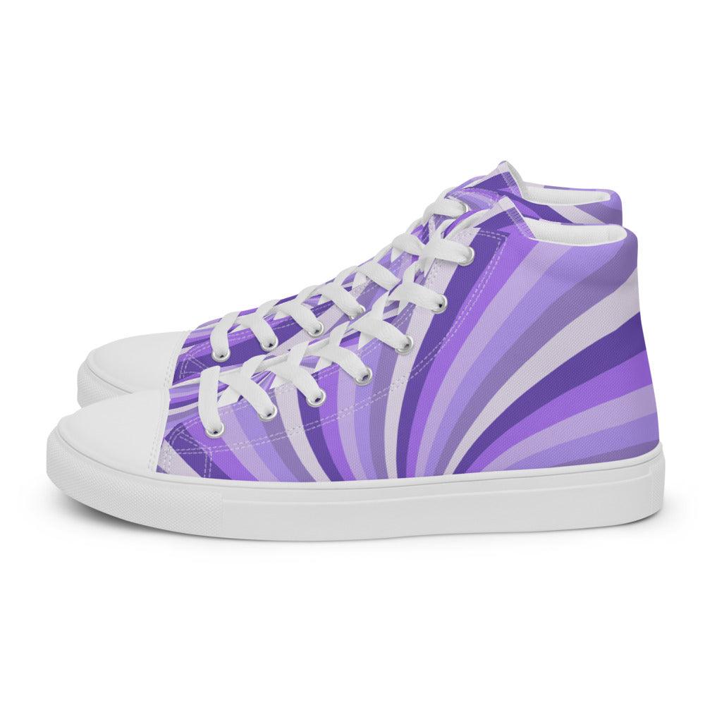 Purple Haze Men’s High Top Canvas Shoes