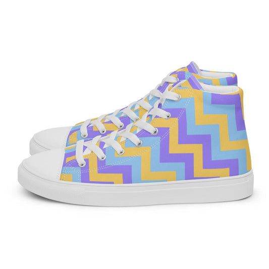 Silly Zigzag Men’s High Top Canvas Shoes