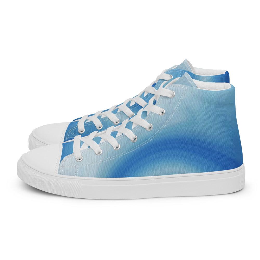 Blue Sky Men’s High Top Canvas Shoes - MessyBunFun - Your Destination for Stylish Unisex Clothing, Tops and bottoms - MessyBunFun.com