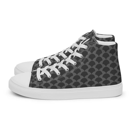 Dark Fan Men’s High Top Canvas Shoes - MessyBunFun - Your Destination for Stylish Unisex Clothing, Tops and bottoms - MessyBunFun.com