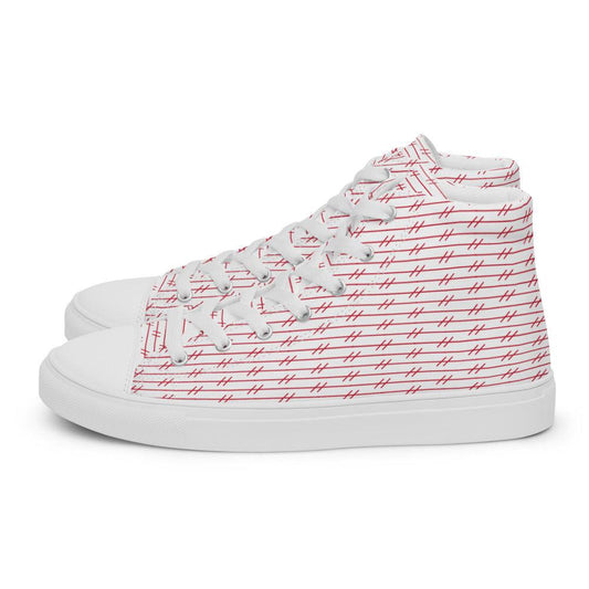 Hash Tag Men’s High Top Canvas Shoes - MessyBunFun - Your Destination for Stylish Unisex Clothing, Tops and bottoms - MessyBunFun.com