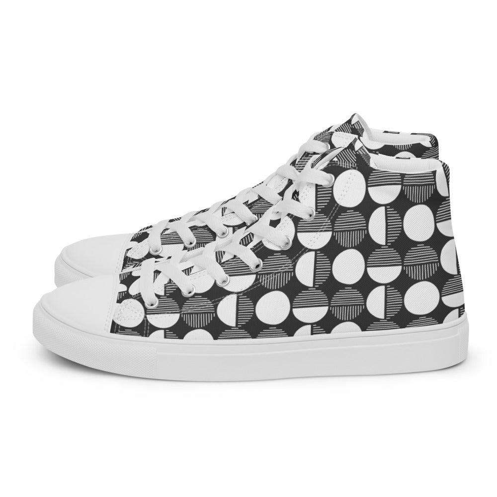 Circle and a Half Men’s High Top Canvas Shoes - MessyBunFun - Your Destination for Stylish Unisex Clothing, Tops and bottoms - MessyBunFun.com