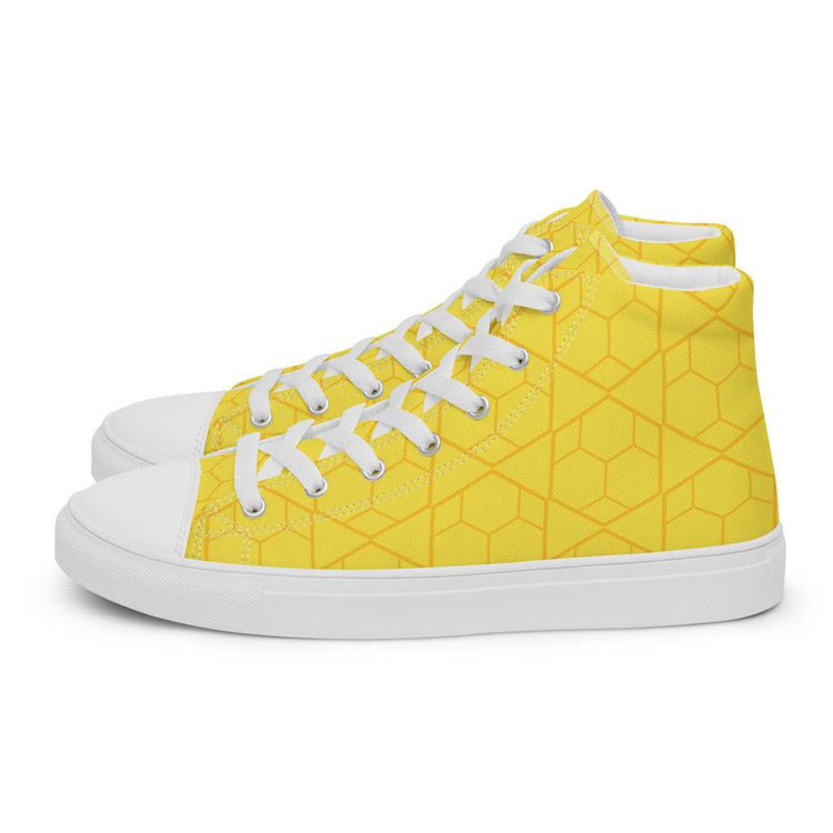 Intersection Men’s High Top Canvas Shoes - MessyBunFun - Your Destination for Stylish Unisex Clothing, Tops and bottoms - MessyBunFun.com