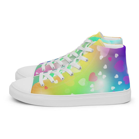 Neon Dreams Men’s High Top Canvas Shoes - MessyBunFun - Your Destination for Stylish Unisex Clothing, Tops and bottoms - MessyBunFun.com