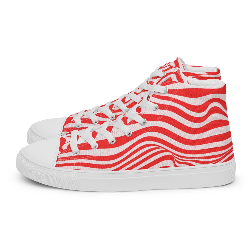 Red Wiggles Men’s High Top Canvas Shoes - MessyBunFun - Your Destination for Stylish Unisex Clothing, Tops and bottoms - MessyBunFun.com