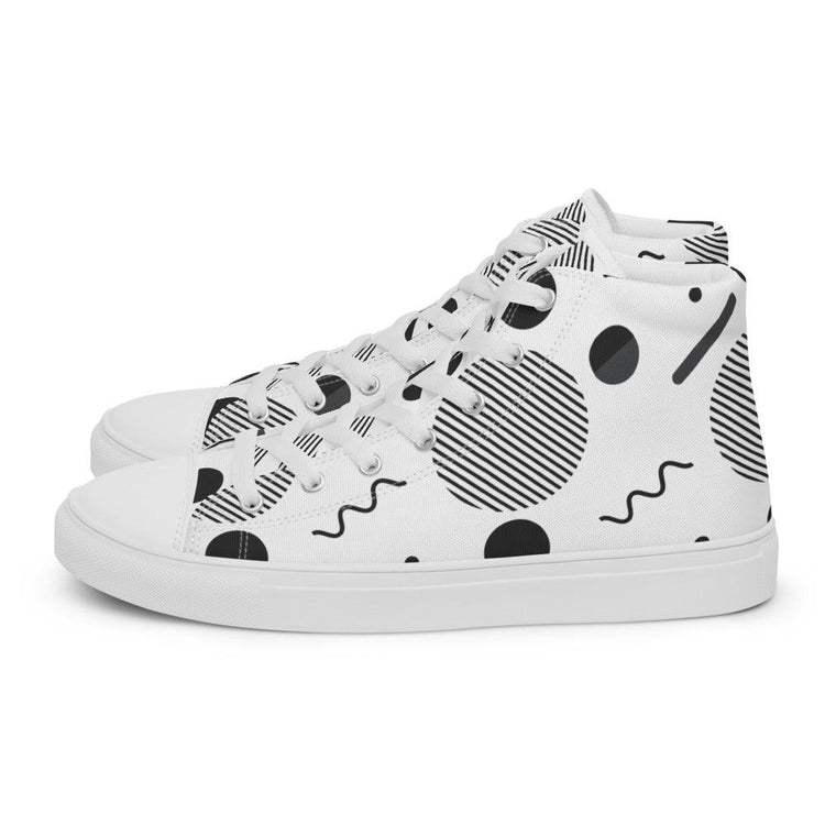 Party Time Men’s High Top Canvas Shoes - MessyBunFun - Your Destination for Stylish Unisex Clothing, Tops and bottoms - MessyBunFun.com