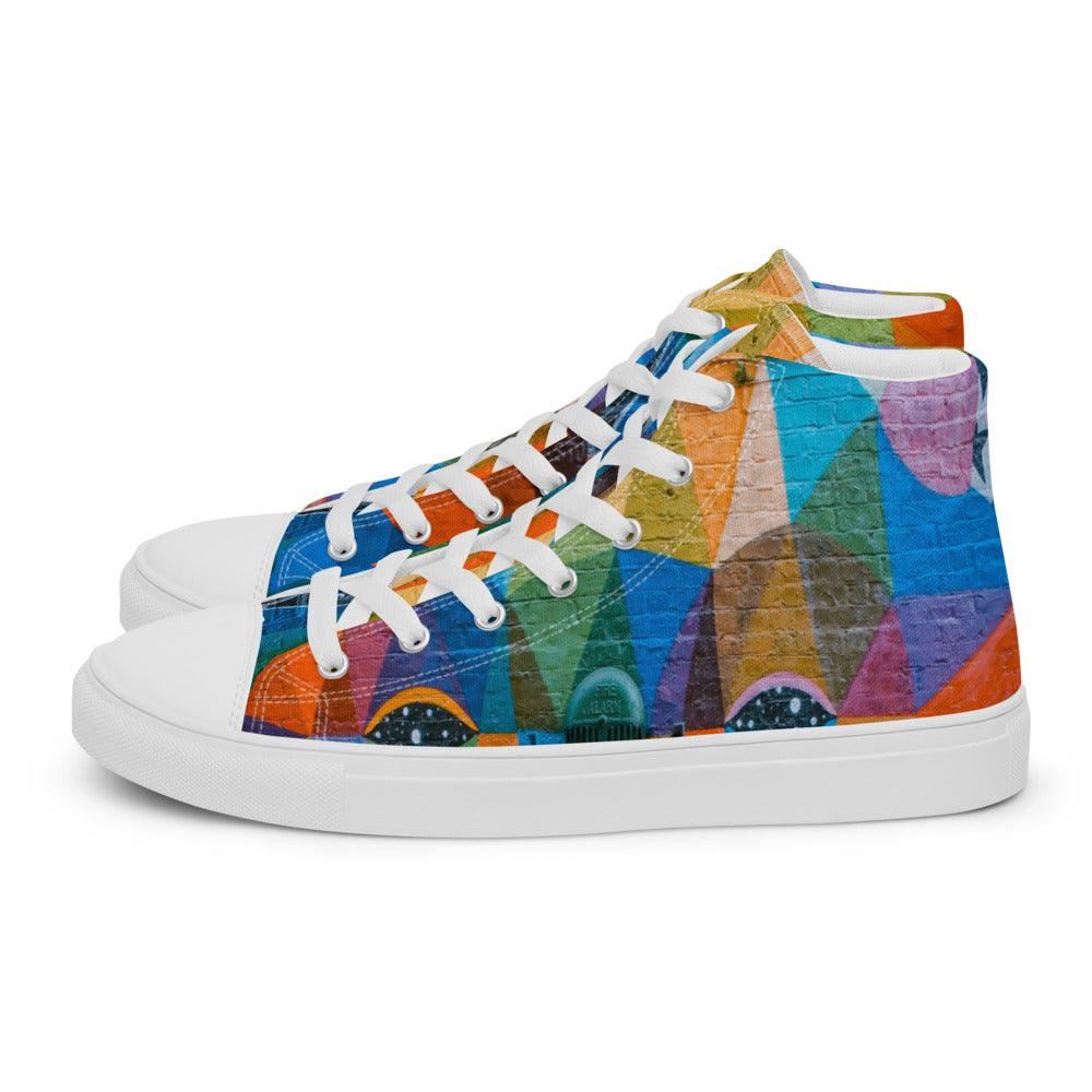 Color Me Men’s High Top Canvas Shoes - MessyBunFun - Your Destination for Stylish Unisex Clothing, Tops and bottoms - MessyBunFun.com