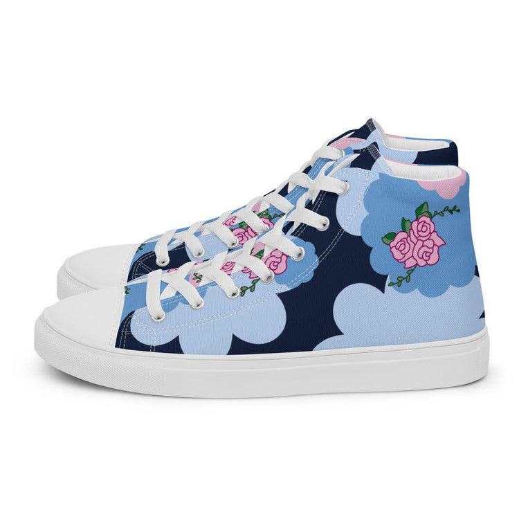 Midnight Roses Men’s High Top Canvas Shoes - MessyBunFun - Your Destination for Stylish Unisex Clothing, Tops and bottoms - MessyBunFun.com