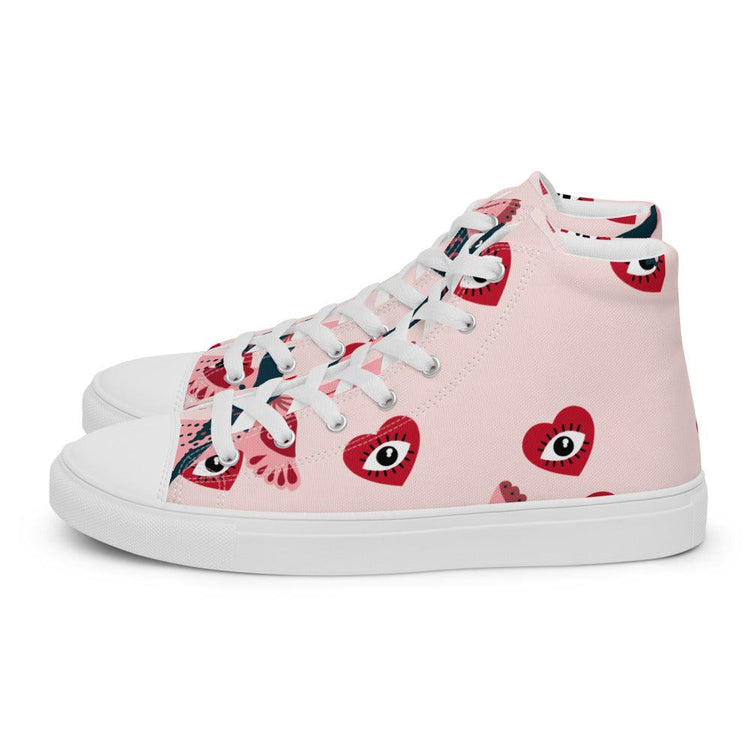 Watching You Men’s High Top Canvas Shoes - MessyBunFun - Your Destination for Stylish Unisex Clothing, Tops and bottoms - MessyBunFun.com