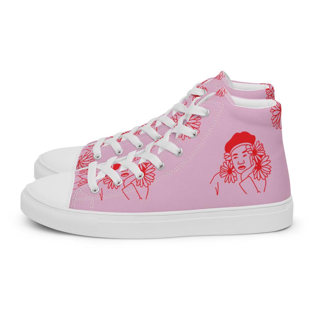 Island Dreams Men’s High Top Canvas Shoes - MessyBunFun - Your Destination for Stylish Unisex Clothing, Tops and bottoms - MessyBunFun.com