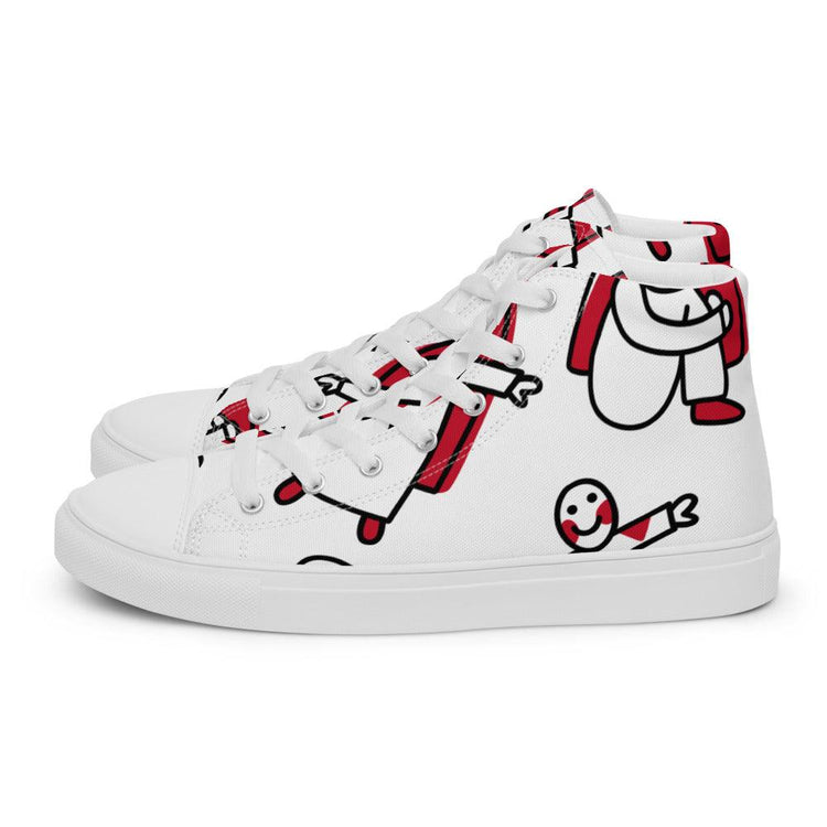 Gingerbread Time Men’s High Top Canvas Shoes - MessyBunFun - Your Destination for Stylish Unisex Clothing, Tops and bottoms - MessyBunFun.com