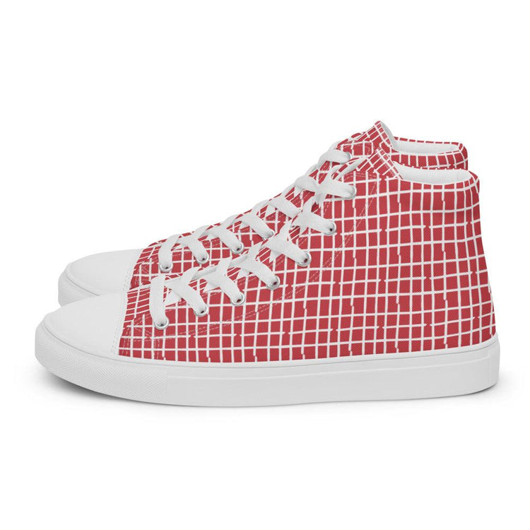 Squared Men’s High Top Canvas Shoes - MessyBunFun - Your Destination for Stylish Unisex Clothing, Tops and bottoms - MessyBunFun.com