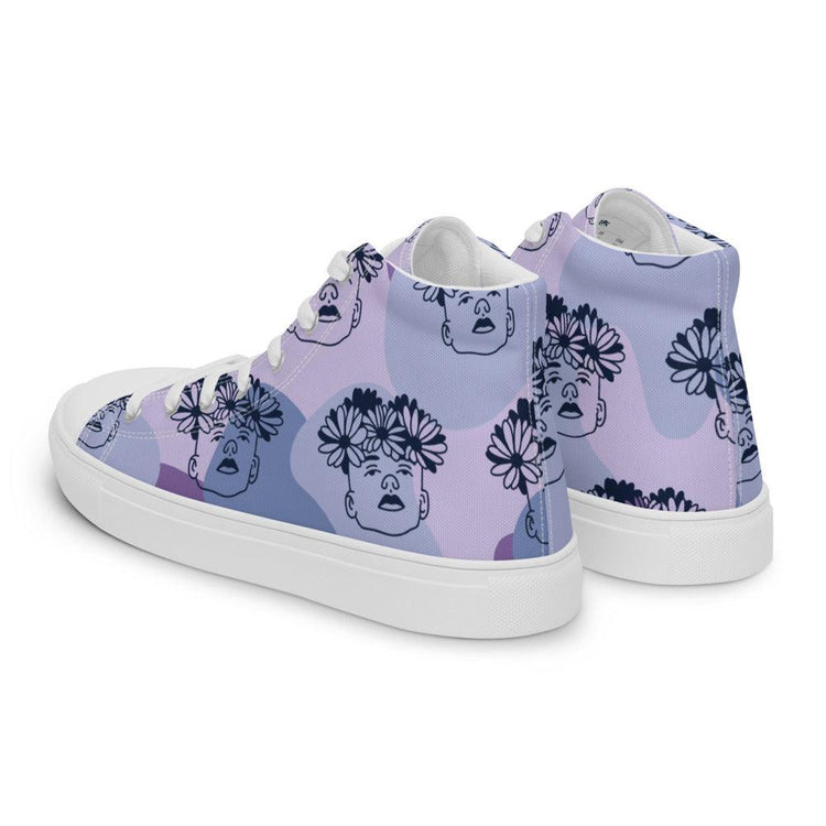 Shades of the Tropics Men’s High Top Canvas Shoes - MessyBunFun - Your Destination for Stylish Unisex Clothing, Tops and bottoms - MessyBunFun.com