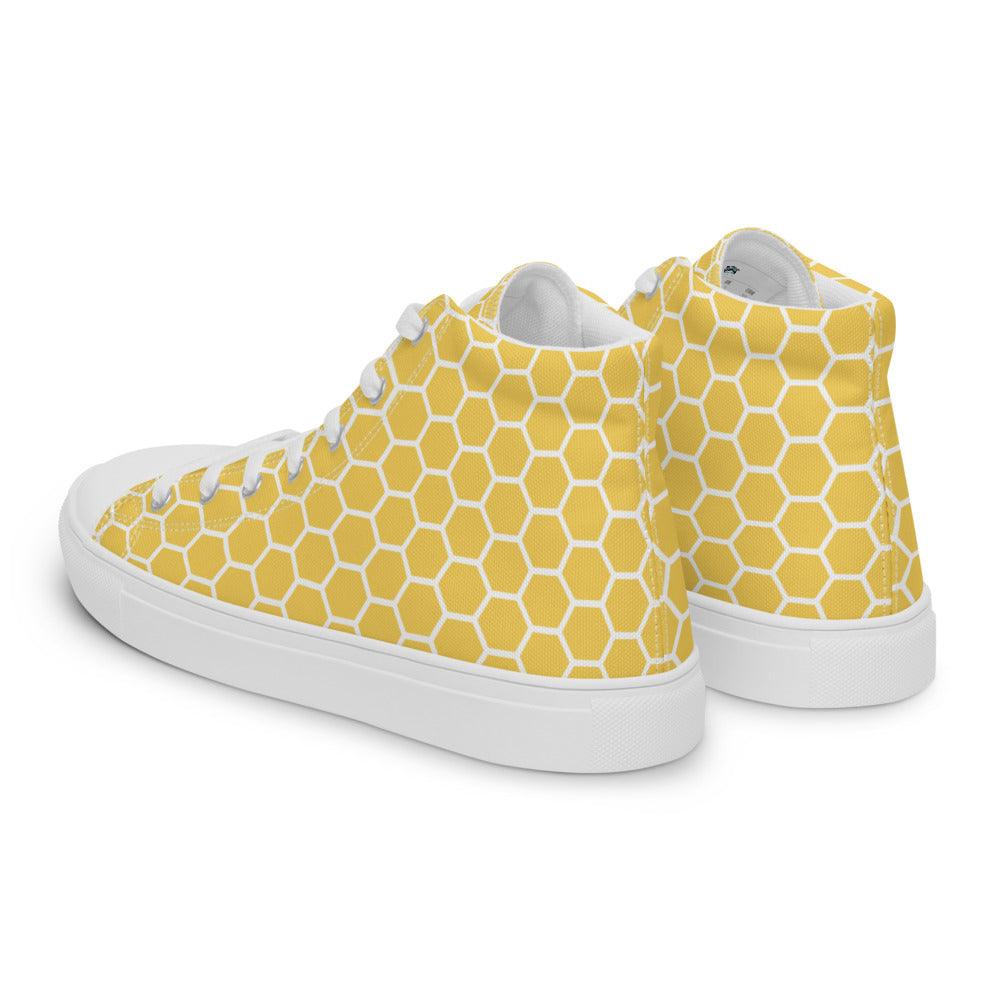 Honeycomb Men’s High Top Canvas Shoes