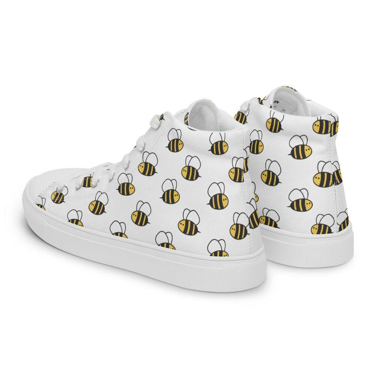 Bees on the Way Men’s High Top Canvas Shoes