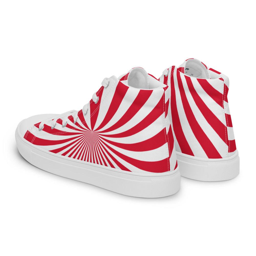 Peppermint Twist Men’s High Top Canvas Shoes