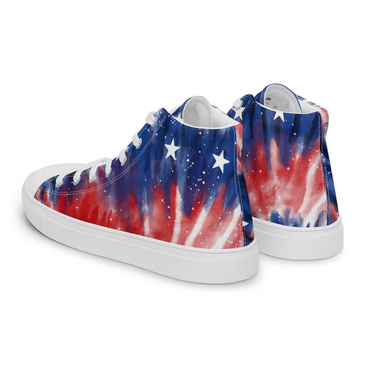 Celebrate USA Men’s High Top Canvas Shoes - MessyBunFun - Your Destination for Stylish Unisex Clothing, Tops and bottoms - MessyBunFun.com