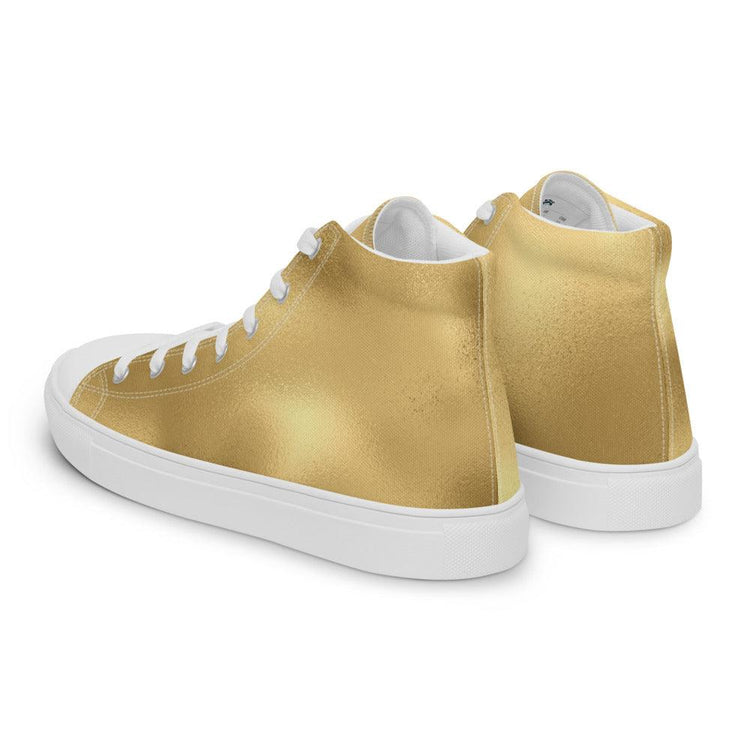 Golden Glow Men’s High Top Canvas Shoes - MessyBunFun - Your Destination for Stylish Unisex Clothing, Tops and bottoms - MessyBunFun.com