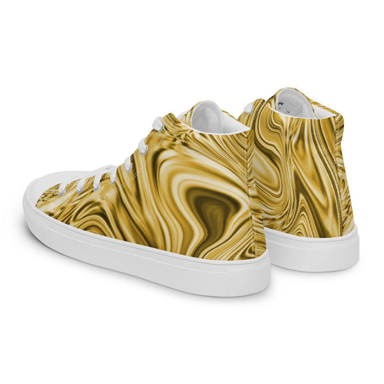 Gold Marble Men’s High Top Canvas Shoes - MessyBunFun - Your Destination for Stylish Unisex Clothing, Tops and bottoms - MessyBunFun.com