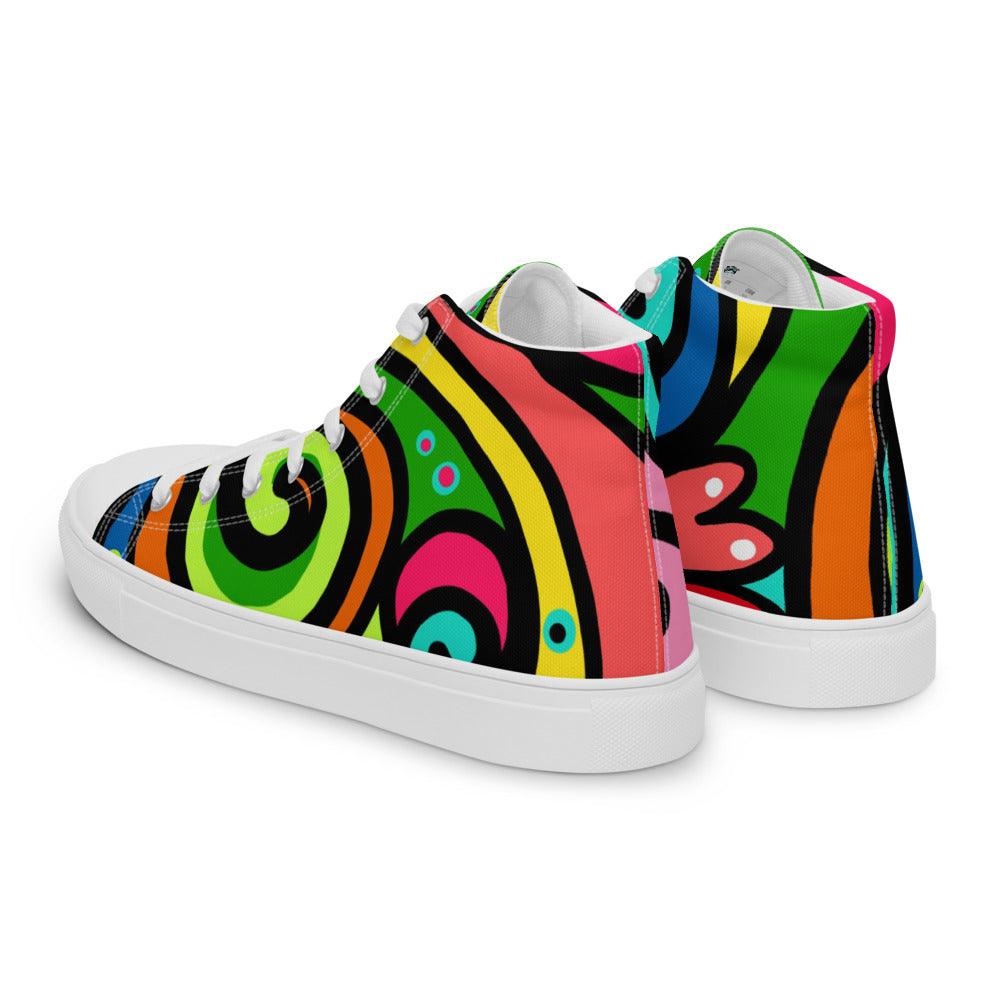 Hippy Days Men’s High Top Canvas Shoes - MessyBunFun - Your Destination for Stylish Unisex Clothing, Tops and bottoms - MessyBunFun.com