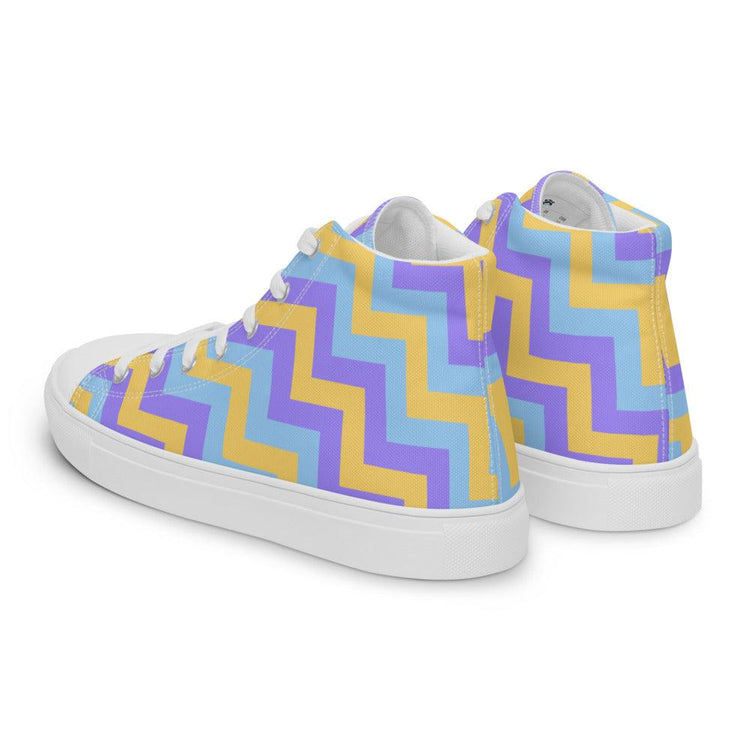 Silly Zigzag Men’s High Top Canvas Shoes