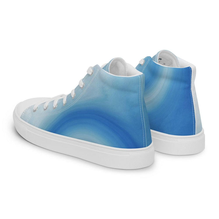 Blue Sky Men’s High Top Canvas Shoes - MessyBunFun - Your Destination for Stylish Unisex Clothing, Tops and bottoms - MessyBunFun.com