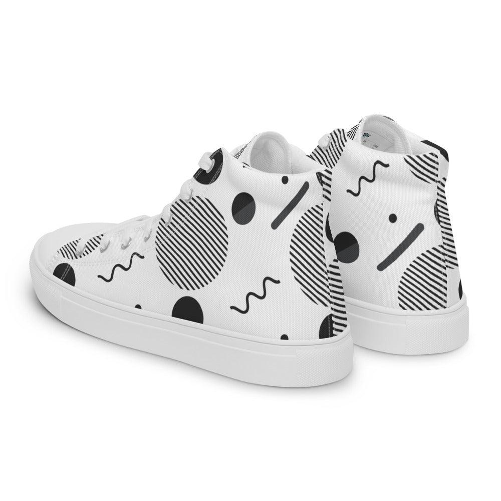 Party Time Men’s High Top Canvas Shoes - MessyBunFun - Your Destination for Stylish Unisex Clothing, Tops and bottoms - MessyBunFun.com