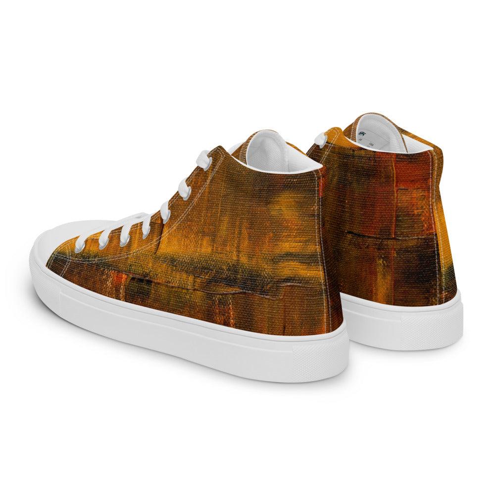 City Nights Men’s High Top Canvas Shoes - MessyBunFun - Your Destination for Stylish Unisex Clothing, Tops and bottoms - MessyBunFun.com