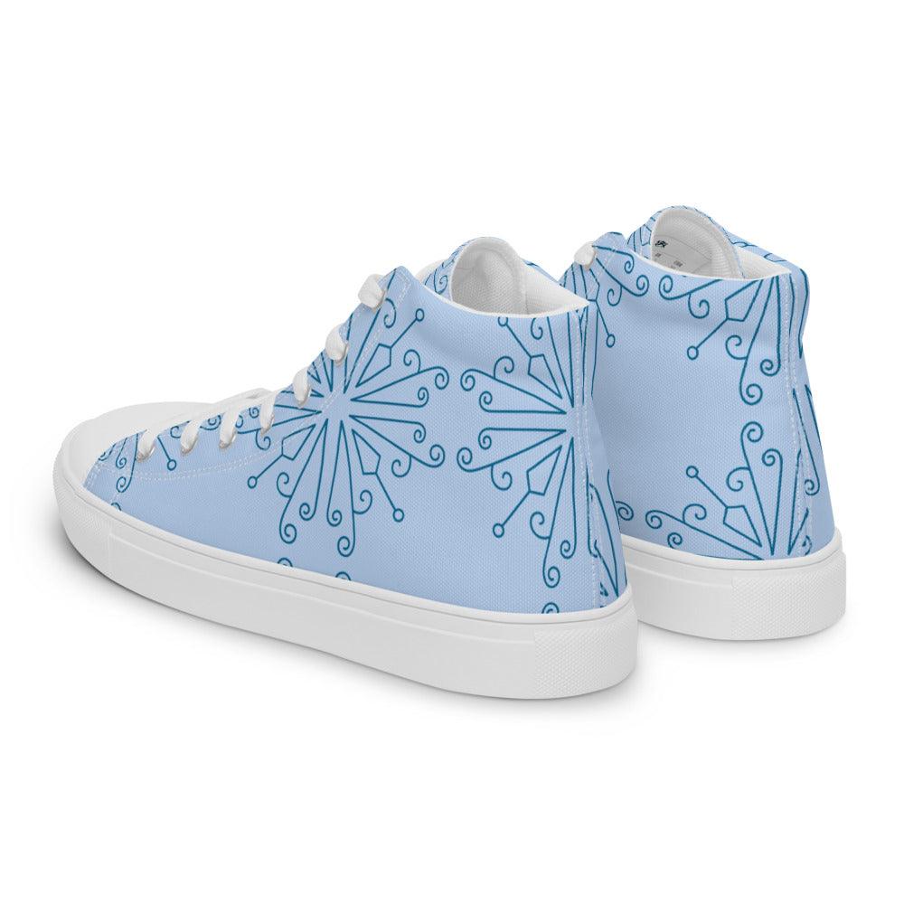 Blue Ornaments Men’s High Top Canvas Shoes - MessyBunFun - Your Destination for Stylish Unisex Clothing, Tops and bottoms - MessyBunFun.com