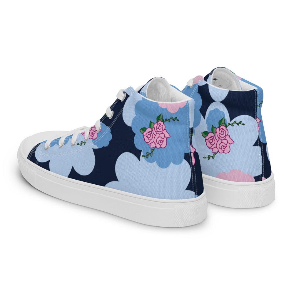 Midnight Roses Men’s High Top Canvas Shoes - MessyBunFun - Your Destination for Stylish Unisex Clothing, Tops and bottoms - MessyBunFun.com