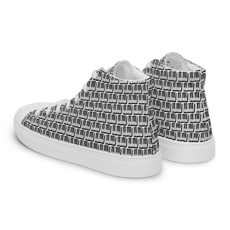 Piano Keys Men’s High Top Canvas Shoes - MessyBunFun - Your Destination for Stylish Unisex Clothing, Tops and bottoms - MessyBunFun.com