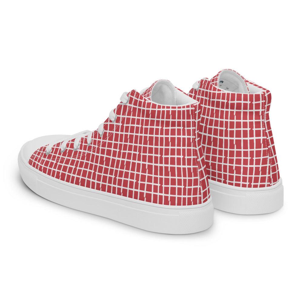 Squared Men’s High Top Canvas Shoes - MessyBunFun - Your Destination for Stylish Unisex Clothing, Tops and bottoms - MessyBunFun.com