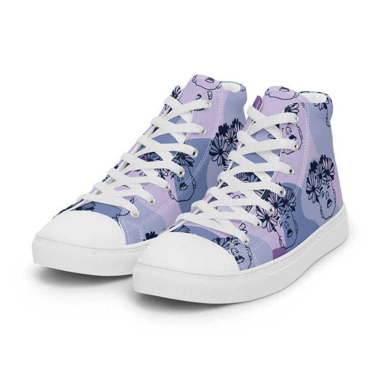 Shades of the Tropics Men’s High Top Canvas Shoes - MessyBunFun - Your Destination for Stylish Unisex Clothing, Tops and bottoms - MessyBunFun.com