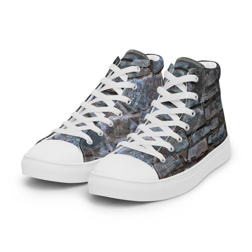 Stone Cold Men’s High Top Canvas Shoes - MessyBunFun - Your Destination for Stylish Unisex Clothing, Tops and bottoms - MessyBunFun.com