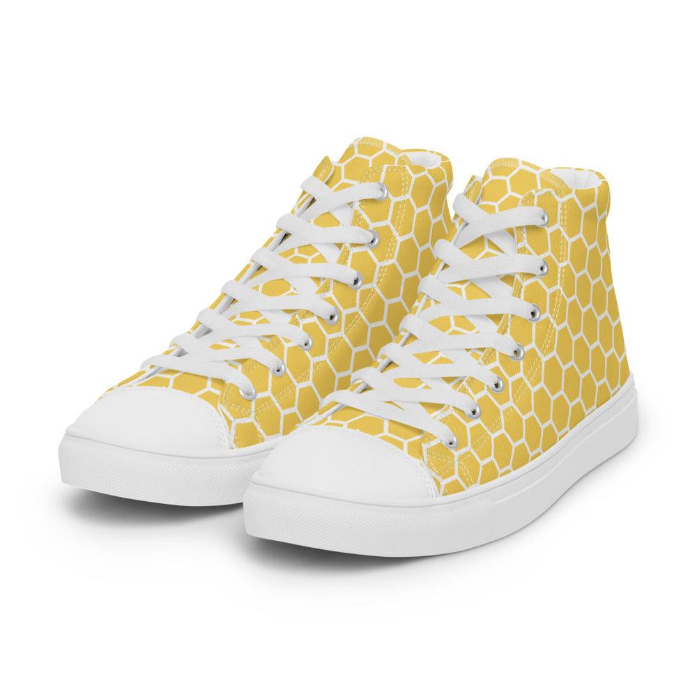 Honeycomb Men’s High Top Canvas Shoes