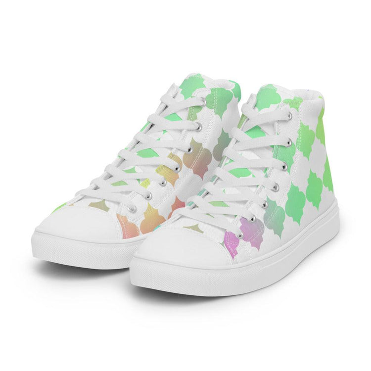 Moroccan Madness Men’s High Top Canvas Shoes - MessyBunFun - Your Destination for Stylish Unisex Clothing, Tops and bottoms - MessyBunFun.com