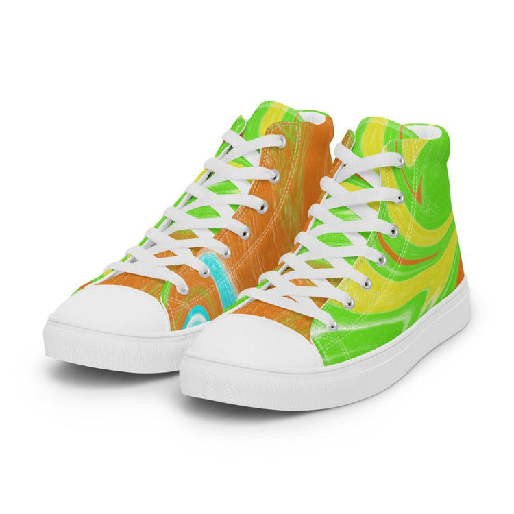 Citrus Men’s High Top Canvas Shoes - MessyBunFun - Your Destination for Stylish Unisex Clothing, Tops and bottoms - MessyBunFun.com