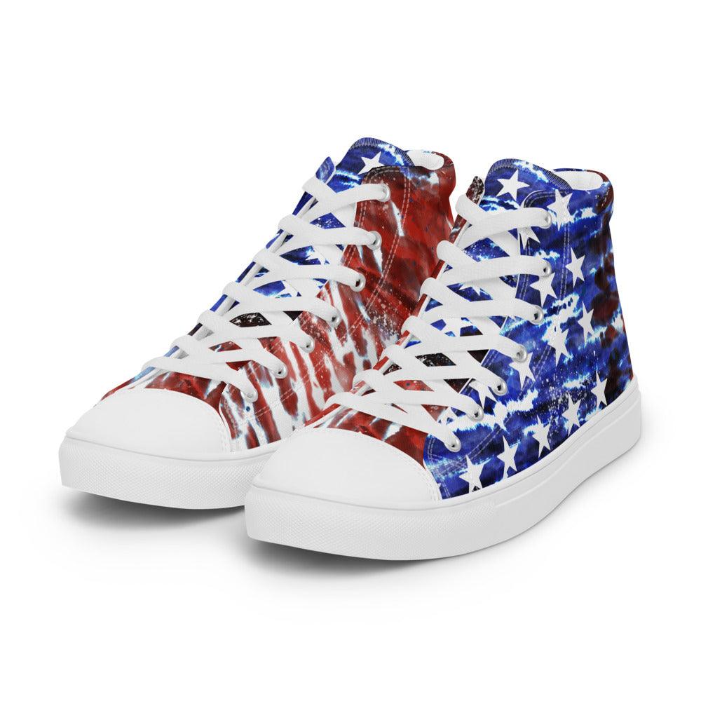 USA Racers Men’s High Top Canvas Shoes - MessyBunFun - Your Destination for Stylish Unisex Clothing, Tops and bottoms - MessyBunFun.com