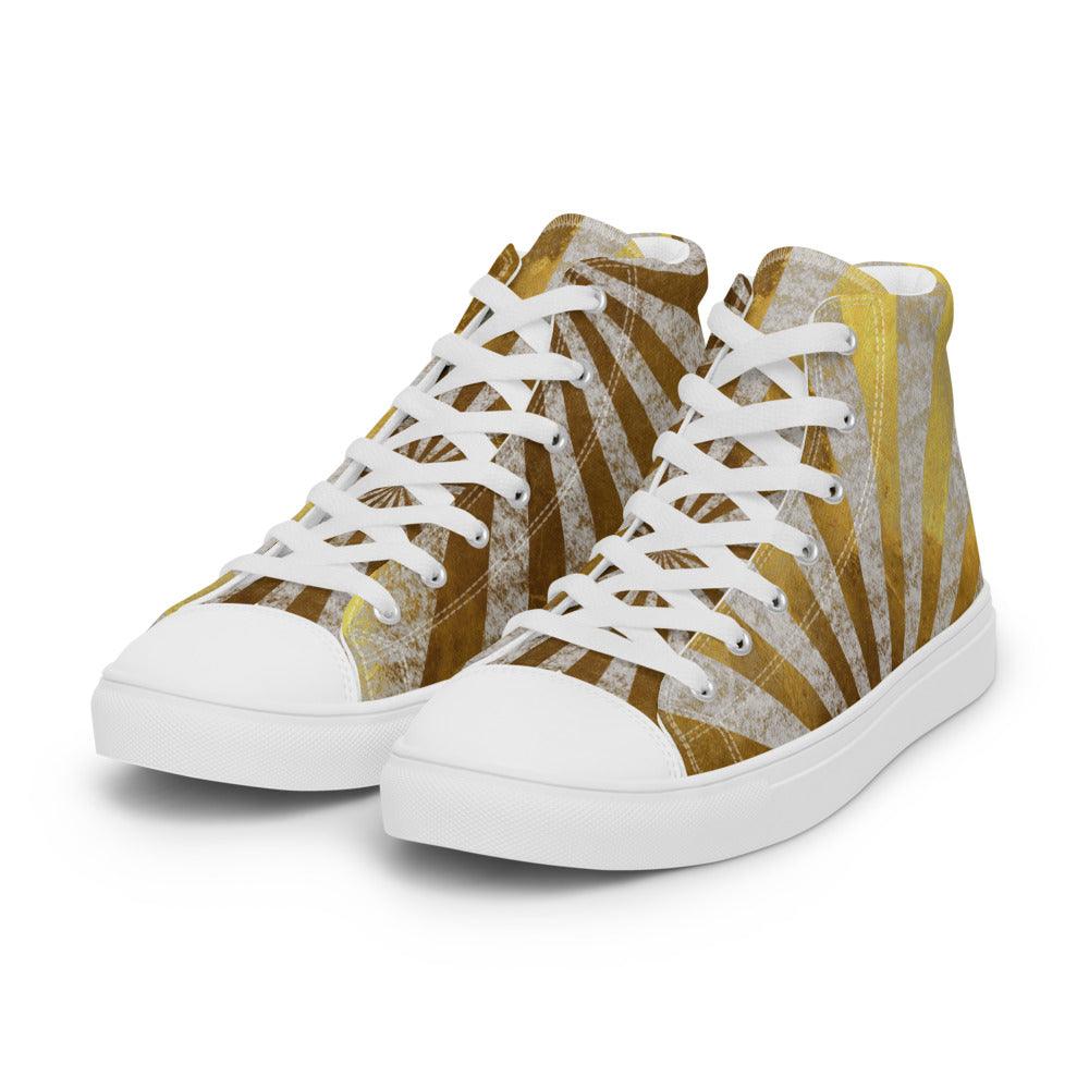 Sunrise Men’s High Top Canvas Shoes - MessyBunFun - Your Destination for Stylish Unisex Clothing, Tops and bottoms - MessyBunFun.com