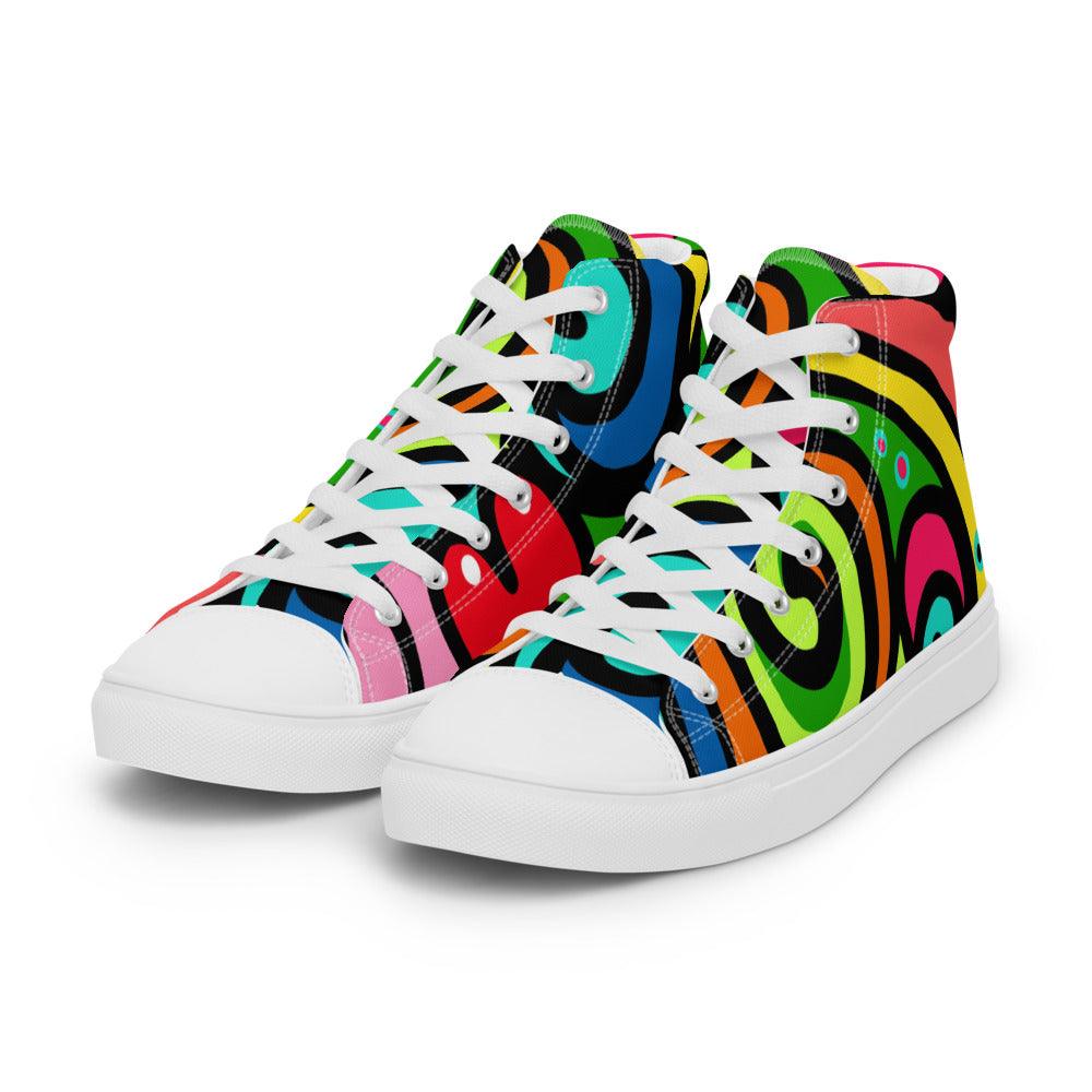 Hippy Days Men’s High Top Canvas Shoes - MessyBunFun - Your Destination for Stylish Unisex Clothing, Tops and bottoms - MessyBunFun.com