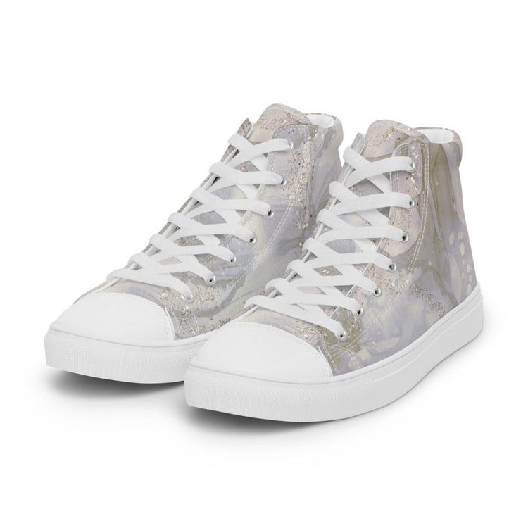 Silver Madness Men’s High Top Canvas Shoes - MessyBunFun - Your Destination for Stylish Unisex Clothing, Tops and bottoms - MessyBunFun.com