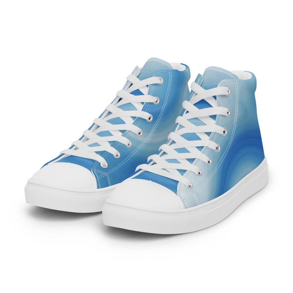 Blue Sky Men’s High Top Canvas Shoes - MessyBunFun - Your Destination for Stylish Unisex Clothing, Tops and bottoms - MessyBunFun.com